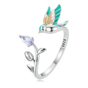 'Kingfisher' Sterling Silver and CZ Ring