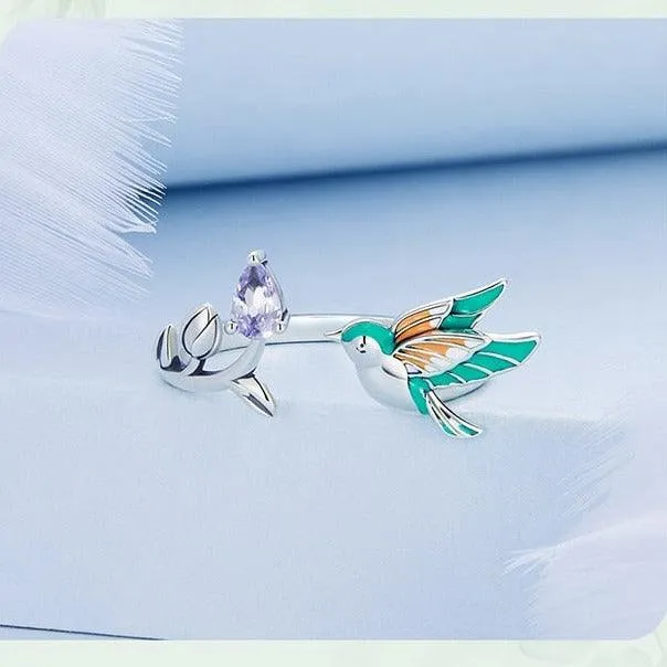 'Kingfisher' Sterling Silver and CZ Ring