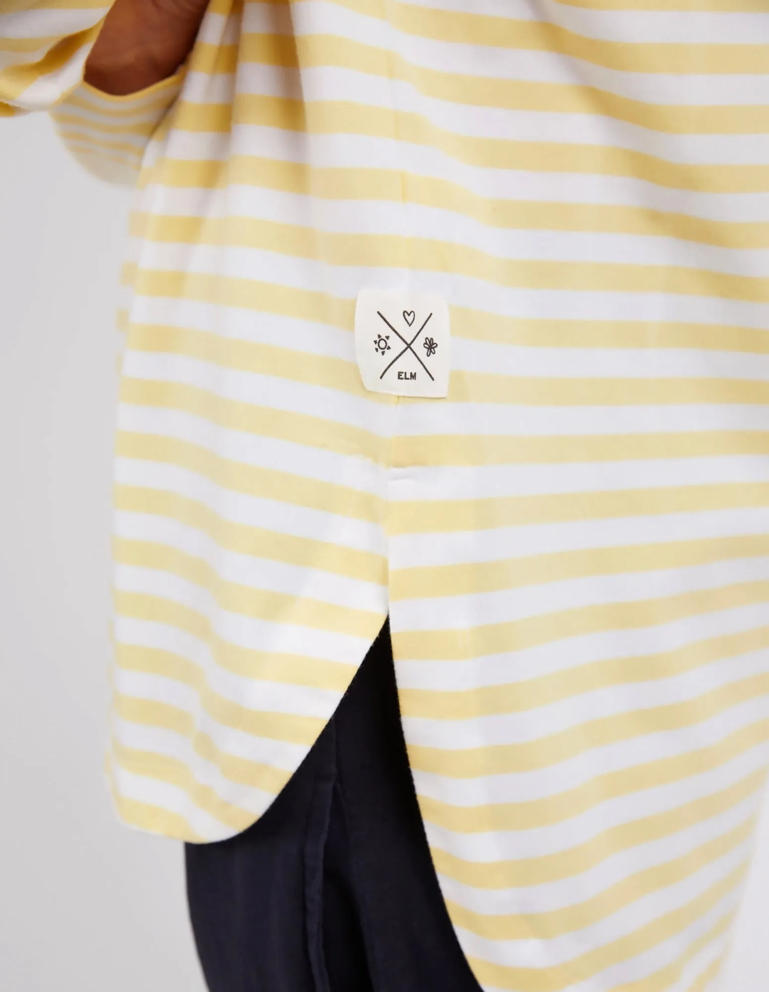 Lauren Long Sleeve Banana & White Stripe