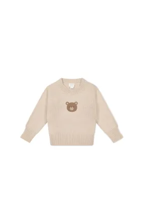 Leon Jumper - Oatmeal Marle Jacquard Bobbie Bear