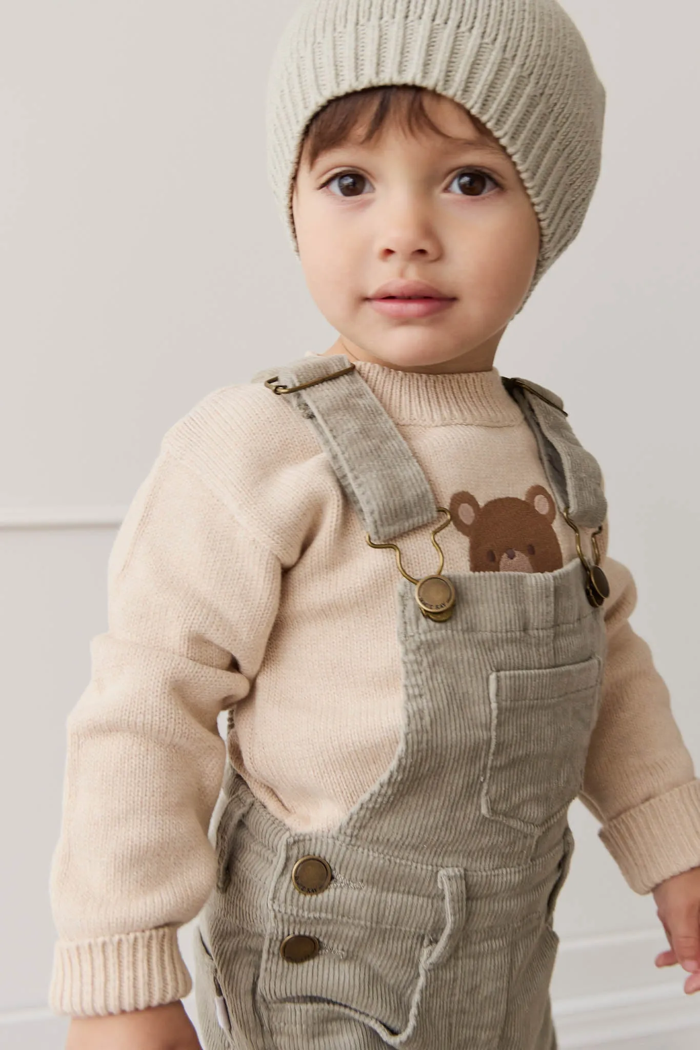 Leon Jumper - Oatmeal Marle Jacquard Bobbie Bear