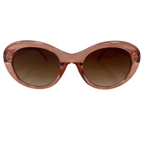 LIGHT PINK ROUND OVAL VINTAGE STYLE 60s 70s SUNGLASSES