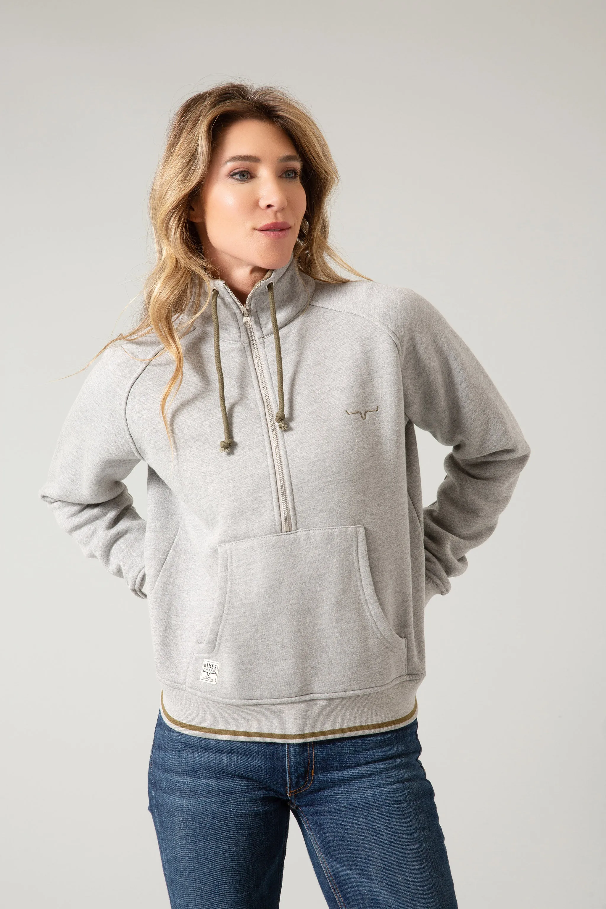 Malta Cropped Quarter Zip Sweatshirt