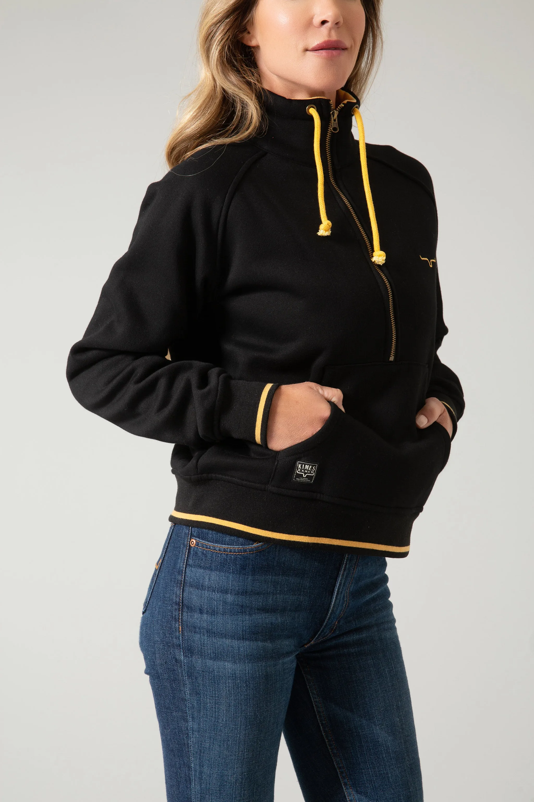 Malta Cropped Quarter Zip Sweatshirt