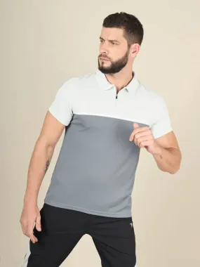 Men Colorblock Slim Fit Polo T-shirt with TECHNO COOL 