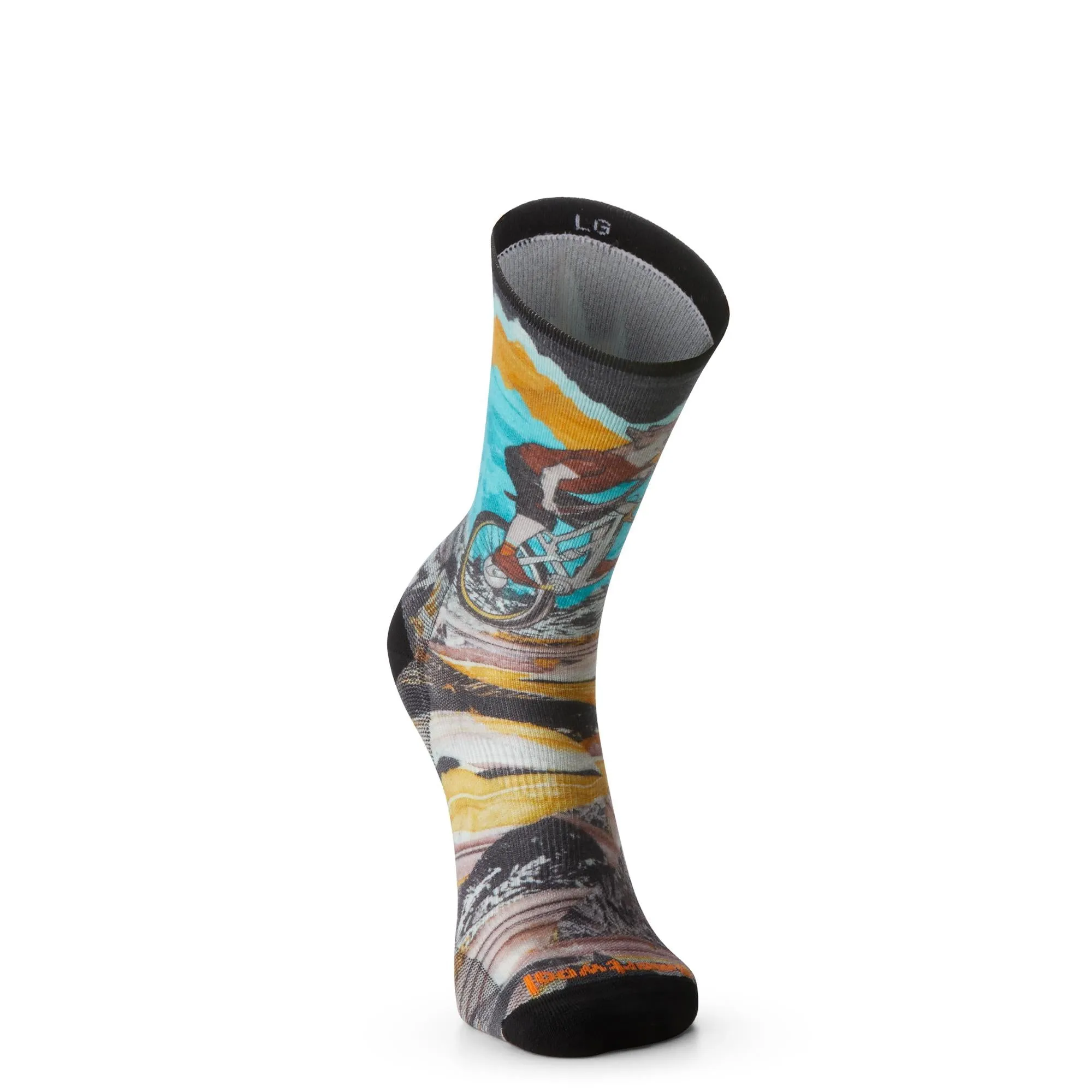 Mens Bike Zero Cushion Print Crew Socks