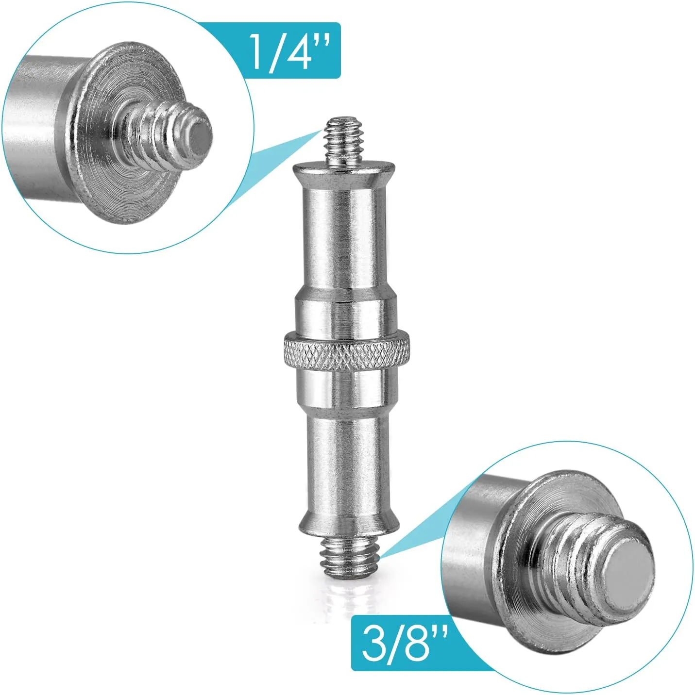 NEEWER 2-Pack 1/4" to 3/8" Spigot Stud Adapter Screw