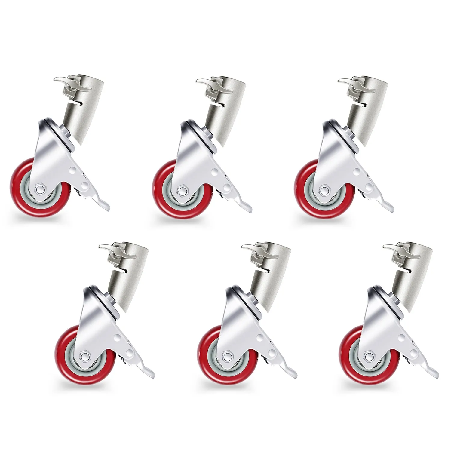 NEEWER 6-Pack 75mm Diameter Swivel Caster