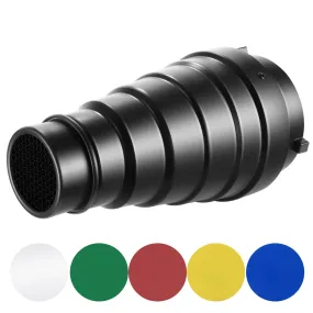 NEEWER Aluminium Alloy Conical Snoot Kit with Honeycomb Grid