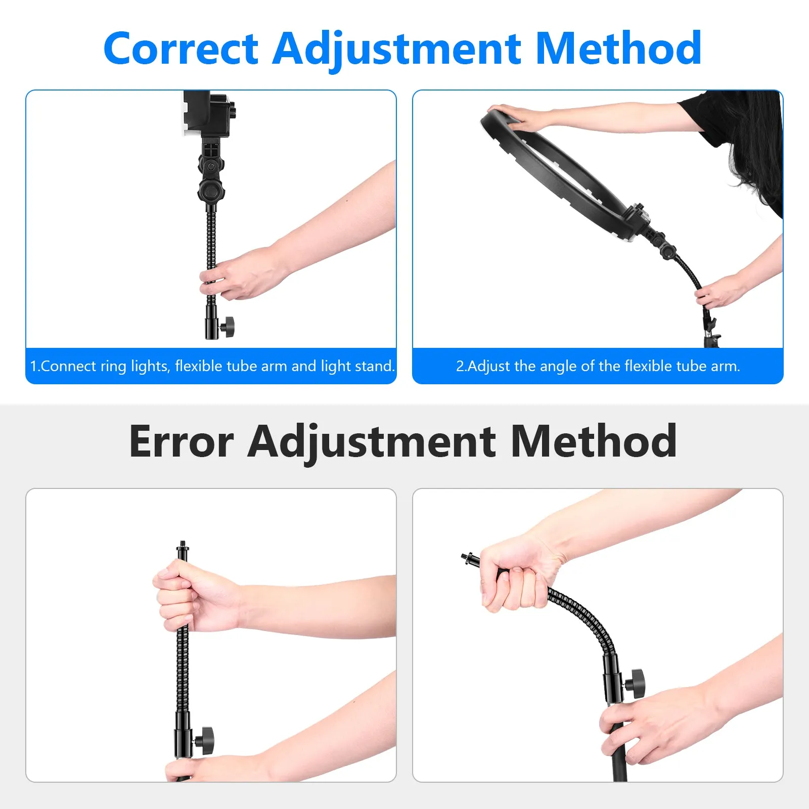 NEEWER Metal Flexible Tube Arm For Ring Light