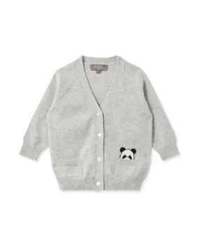 Panda Pocket Cashmere Cardigan Fumo Grey