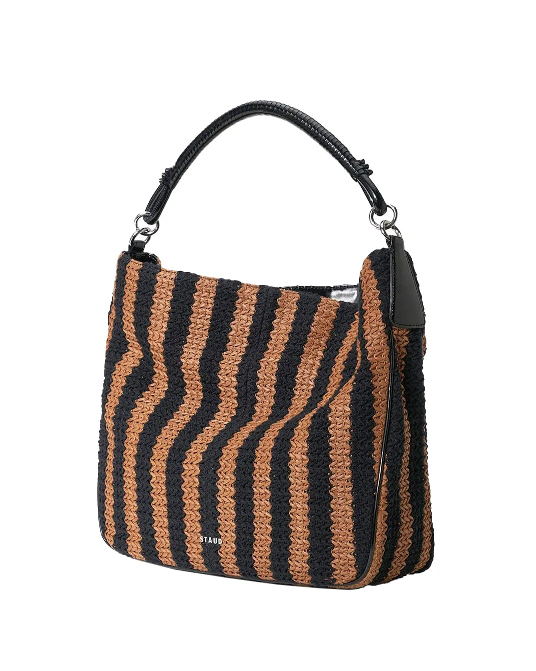 Perry Raffia Bag (Black/Tan Seashore Stripe)