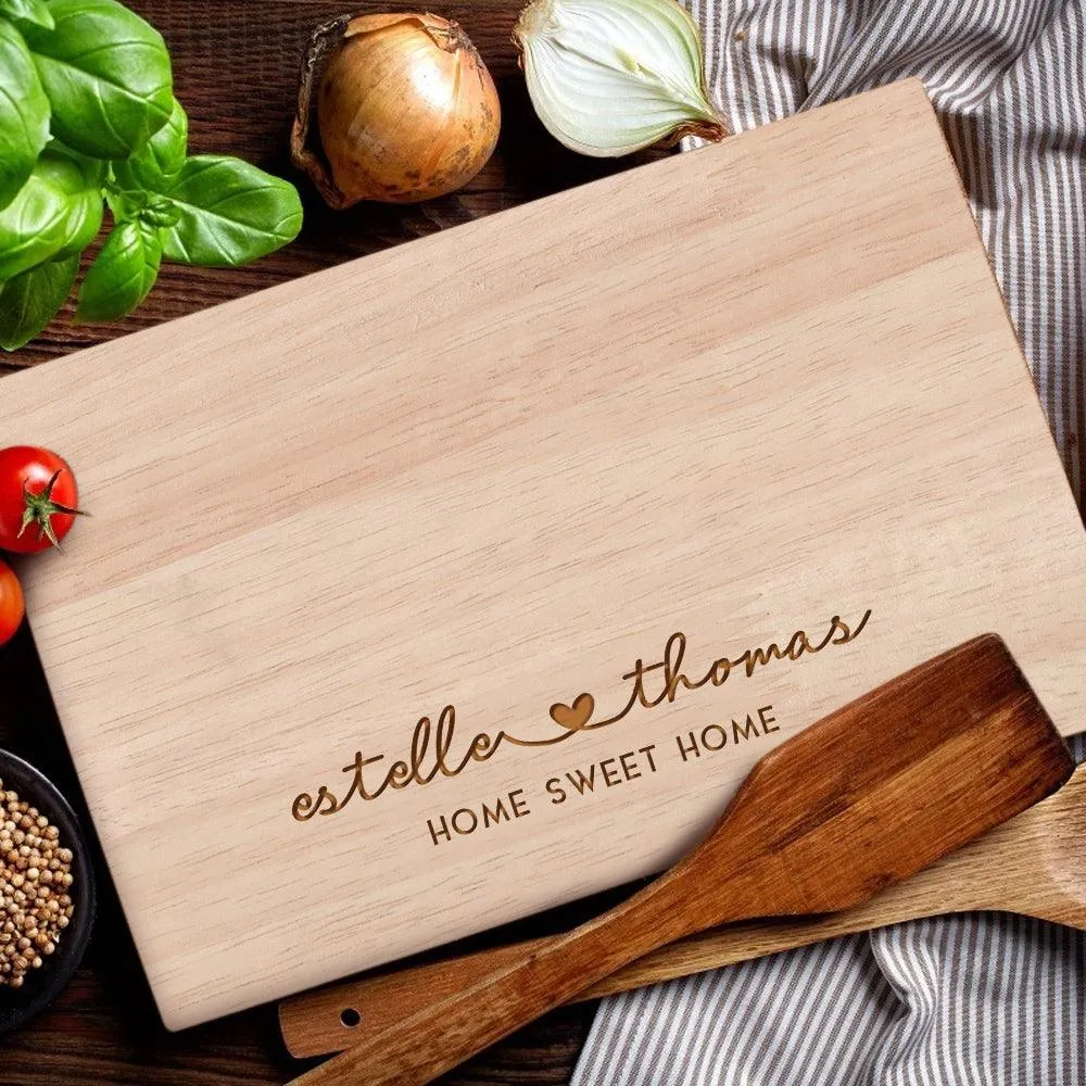 Personalized Engraved Cutting Board for Couples