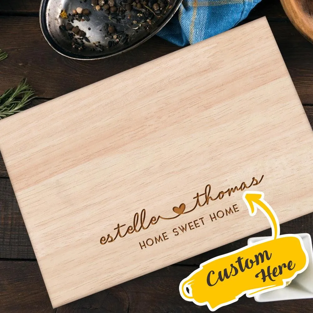 Personalized Engraved Cutting Board for Couples