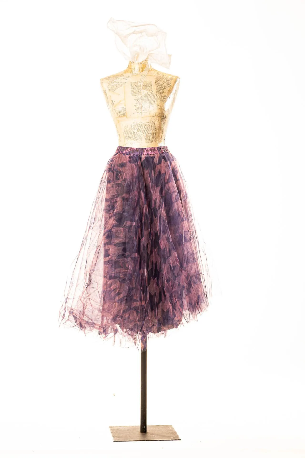 Pied De Poulle Printed Tulle Skirt