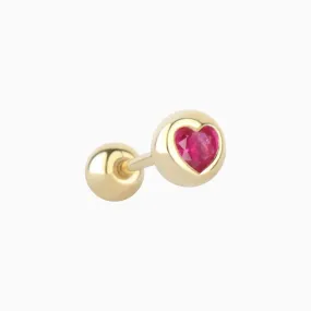 Puffed Heart Stud