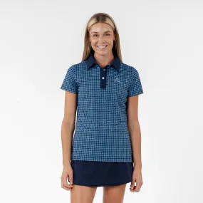 Royal Houndstooth Performance Polo | The Royal Houndstooth - Highcountry Blue/Fleet Navy