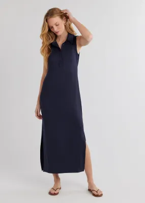 Savannah Maxi Dress in Luxe Stretch (Navy)