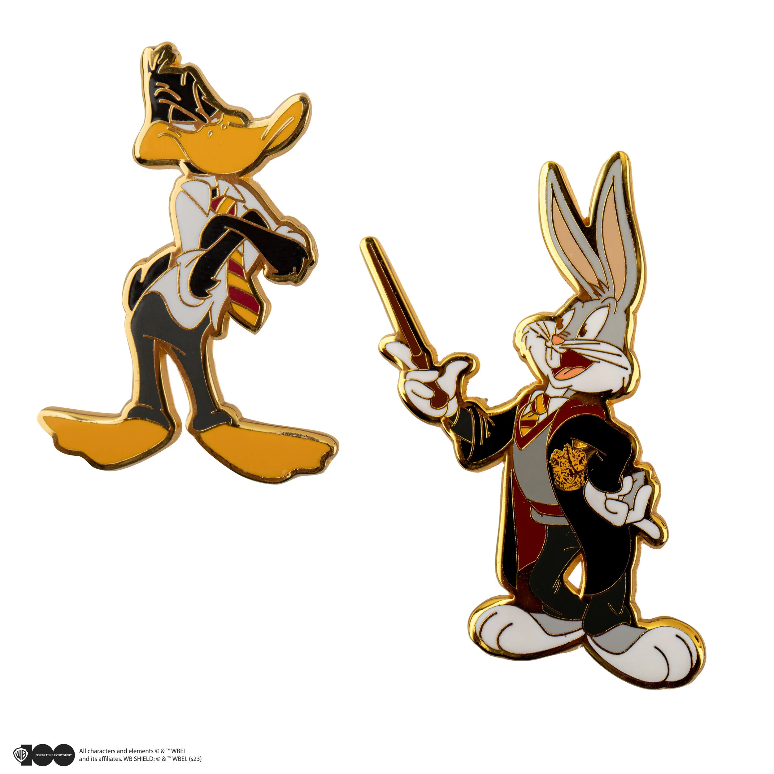 *Set of 2 Bugs Bunny & Daffy Duck at Hogwarts Pin Badges