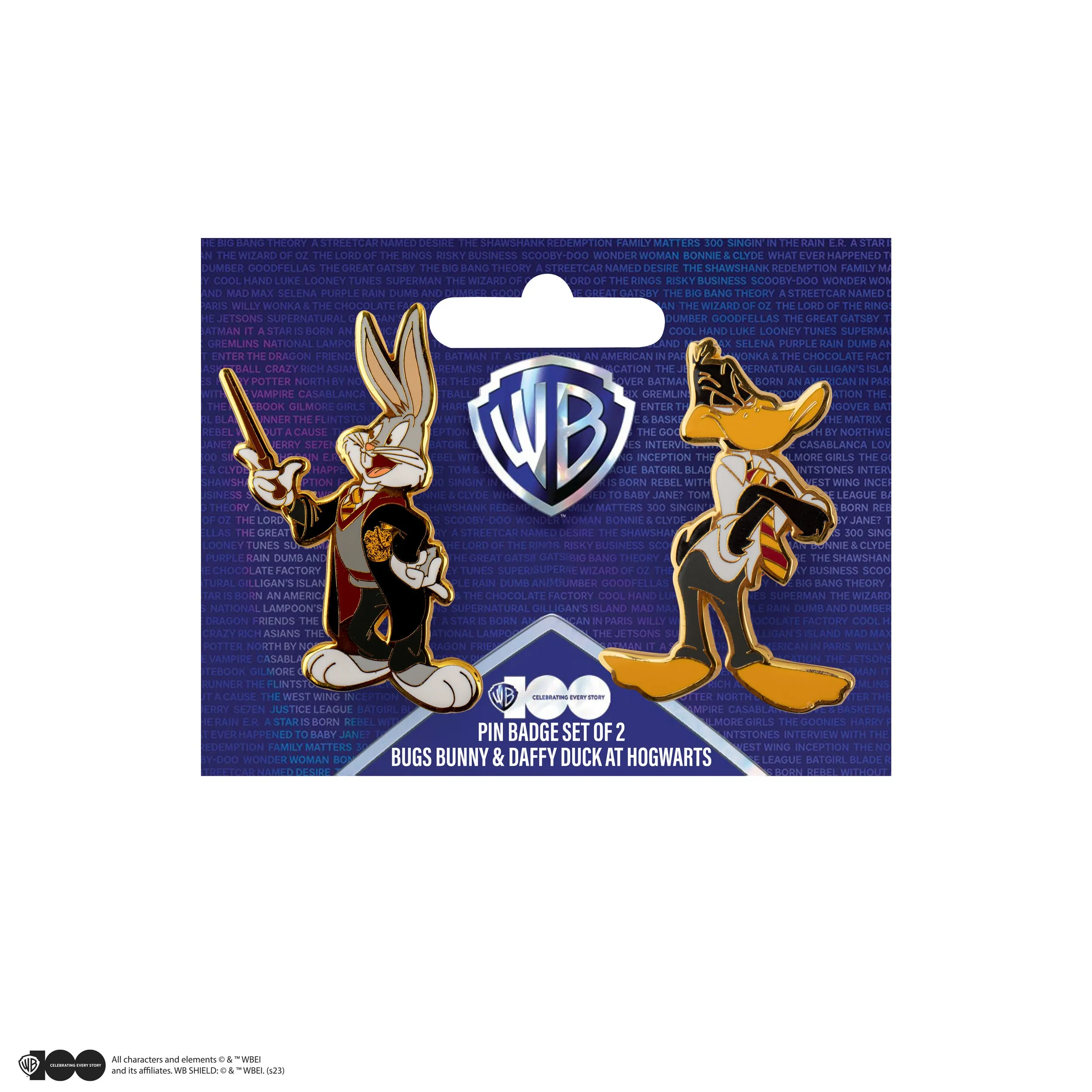 *Set of 2 Bugs Bunny & Daffy Duck at Hogwarts Pin Badges