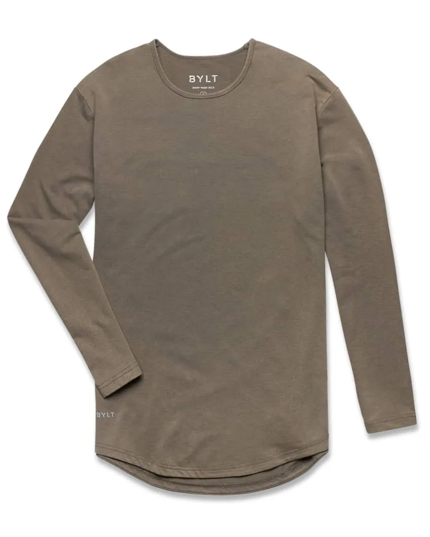 Snow Wash Drop-Cut Long Sleeve