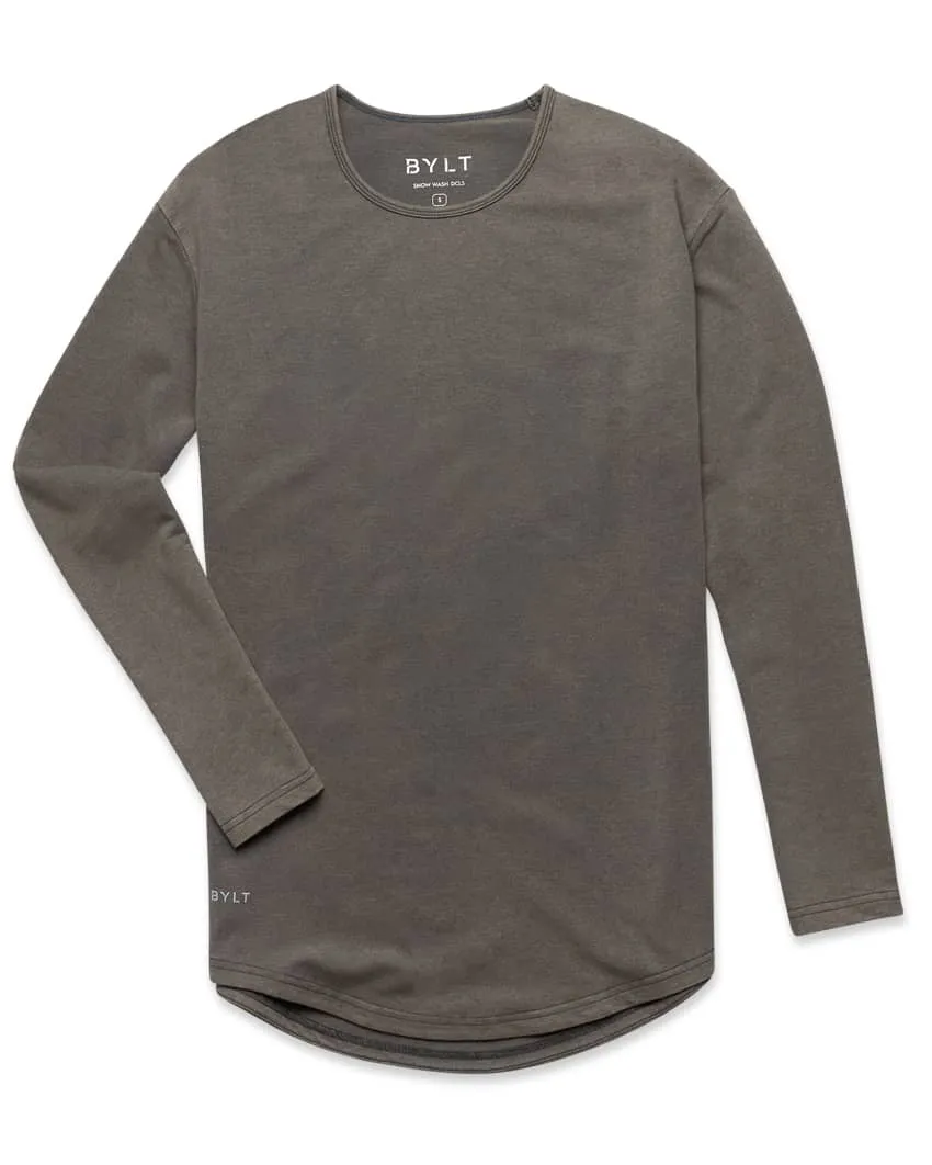 Snow Wash Drop-Cut Long Sleeve