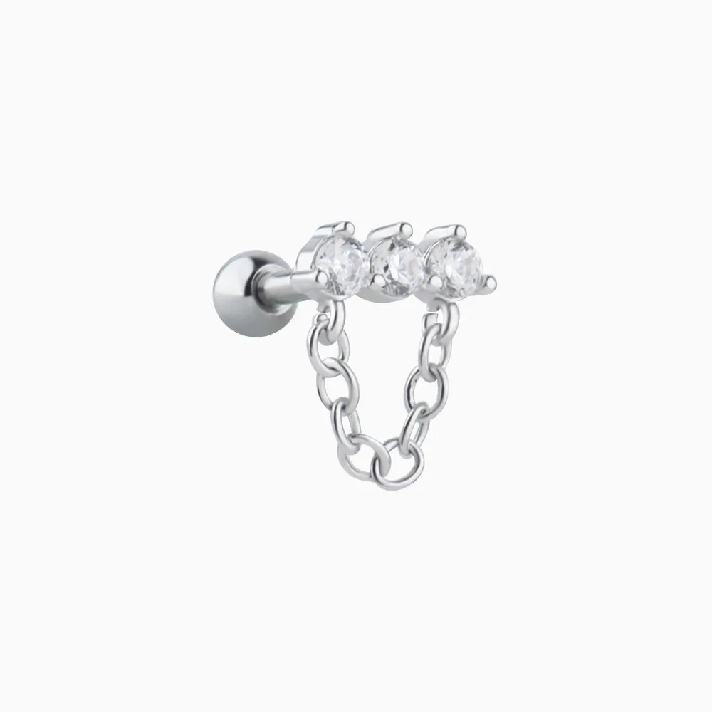 Sparkling Gem Chain Stud