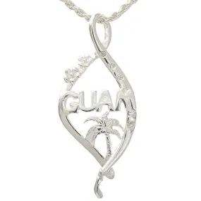 Sterling Silver GUAM Teardrop Pendant (Chain Sold Separately)