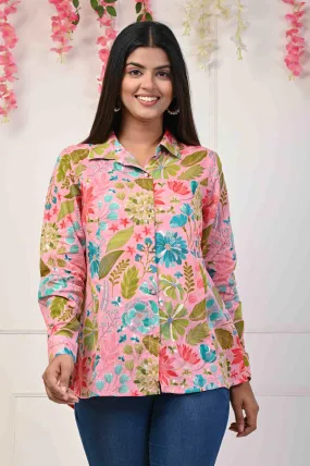 Stylish Foil Print Shirt in Indo-Western Style