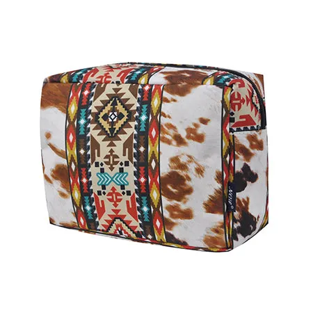 Tribal Cow Print NGIL Large Cosmetic Travel Pouch