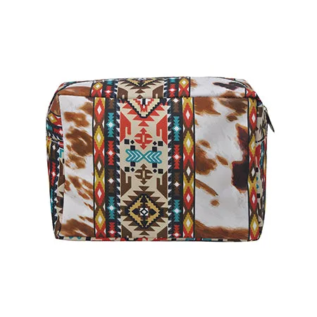 Tribal Cow Print NGIL Large Cosmetic Travel Pouch