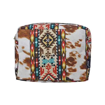 Tribal Cow Print NGIL Large Cosmetic Travel Pouch