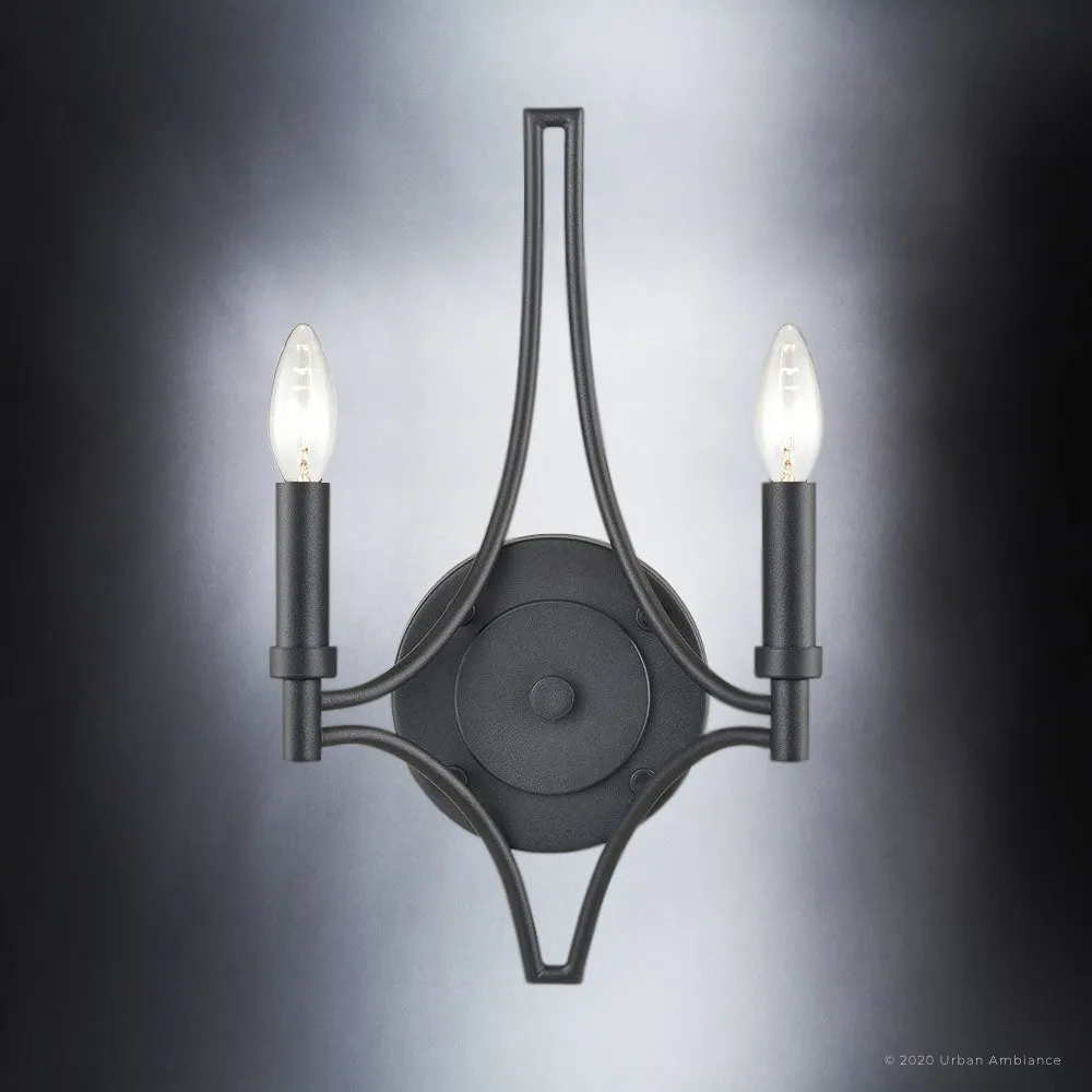 UEX2072 Mediterranean Wall Sconce 16''H x 10''W, Charcoal & Satin Brass and Nickel Finish, Vineland Collection