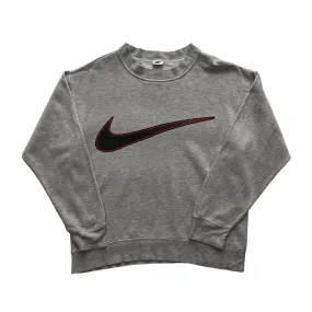 Vintage 90s Grey Nike Large Logo Sweatshirt - Medium