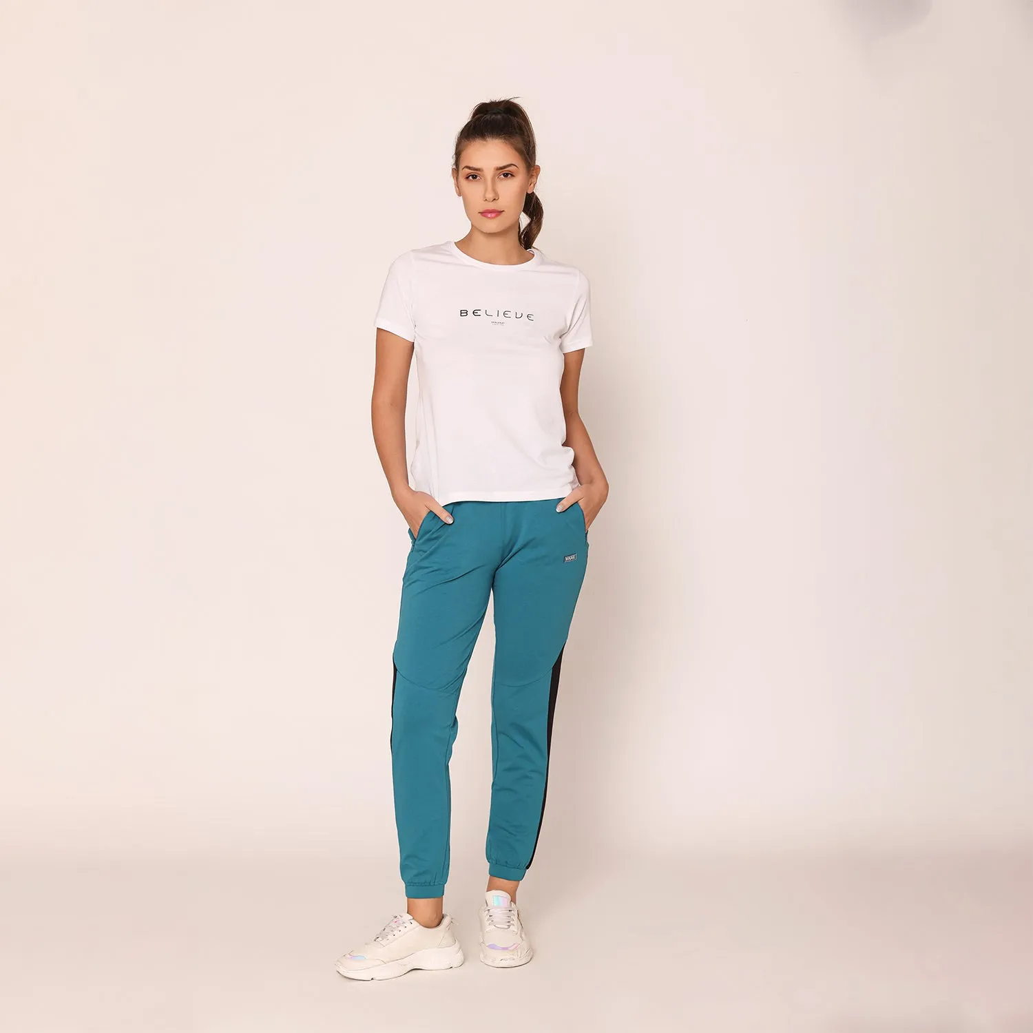 Women Fashion Jogger Pants - Harbour Blue